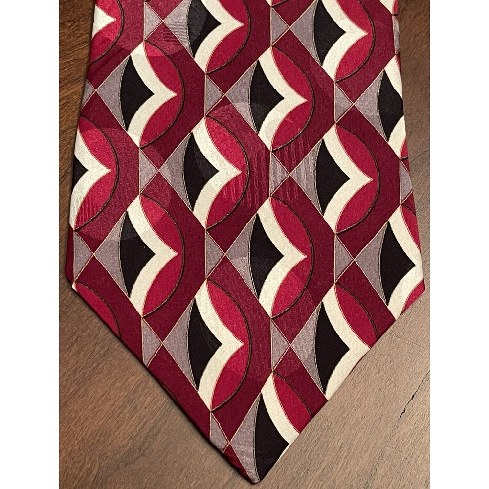 Zylos George Machado, Red, Black, 100% Italian Silk, Men’s Neck Tie, Made In Usa